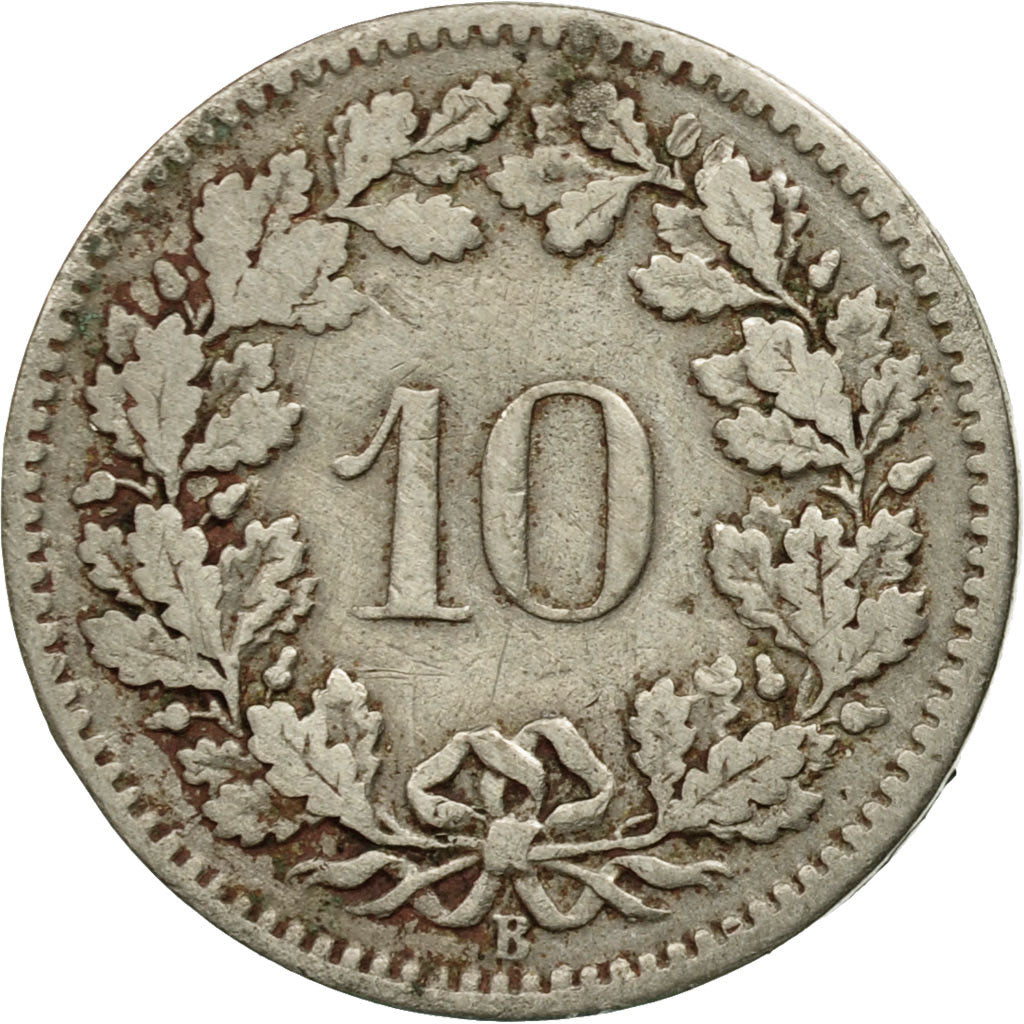 Münze, Schweiz, 10 Rappen, 1901, Bern, SS, Copper-nickel, KM:27