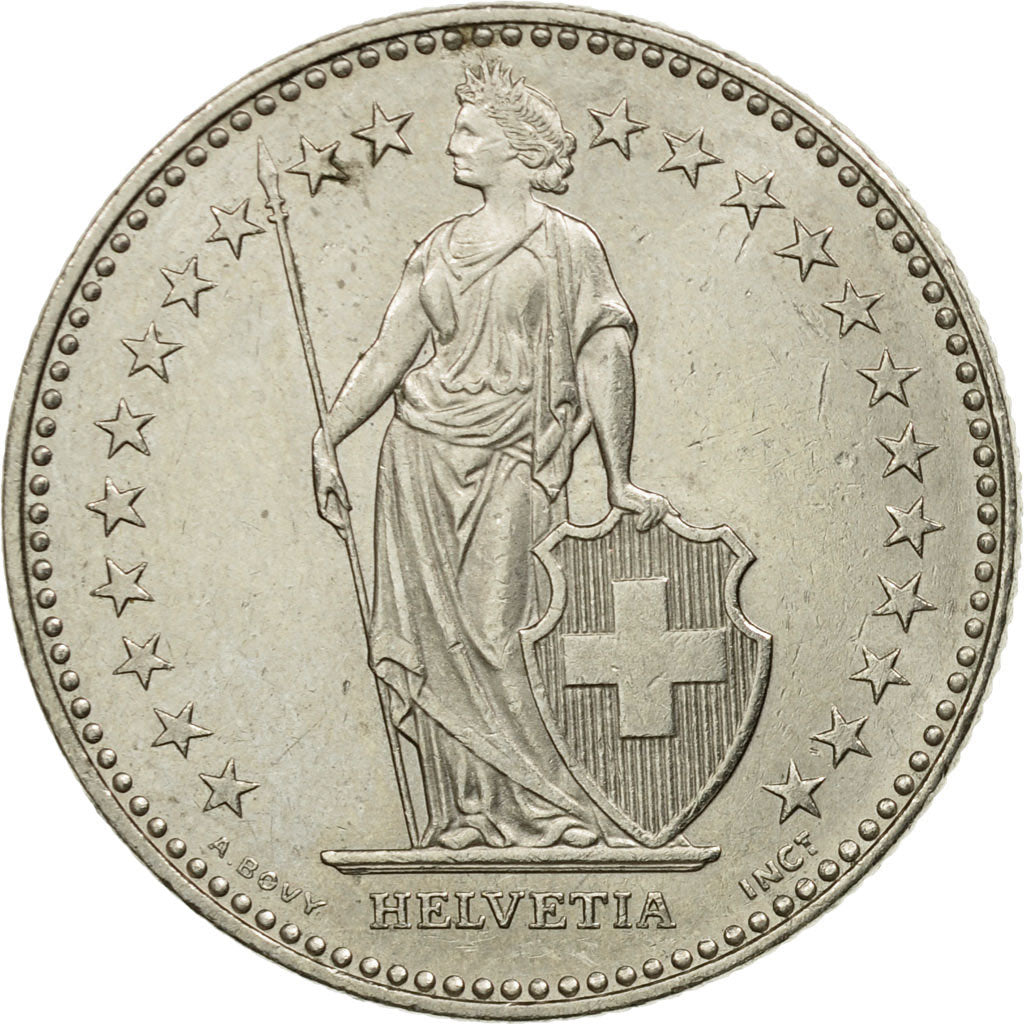 Coin, Switzerland, 2 Francs, 1997, Bern, EF(40-45), Copper-nickel, KM:21a.3