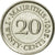 Moneta, Mauritius, 20 Cents, 2001, EF(40-45), Nickel platerowany stalą, KM:53