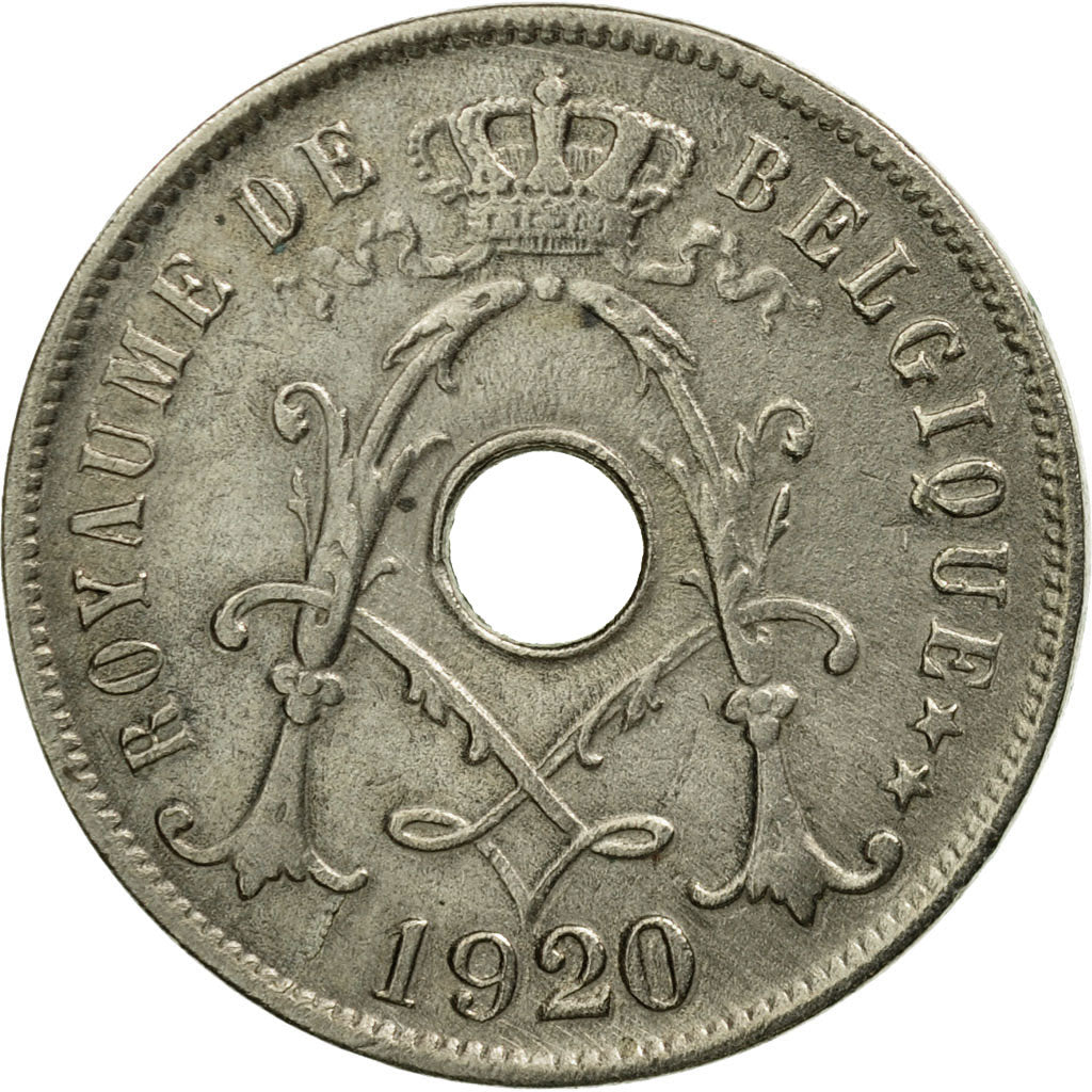 Coin, Belgium, 25 Centimes, 1920, AU(50-53), Copper-nickel, KM:68.2