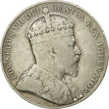 Coin, NEWFOUNDLAND, 50 Cents, 1908, Royal Canadian Mint, EF(40-45), Silver