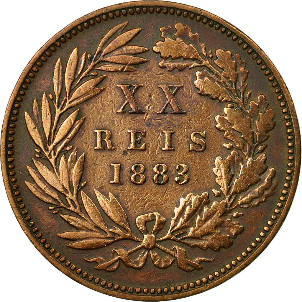 Munten, Portugal, Luiz I, 20 Reis, 1883, ZF, Bronze, KM:527