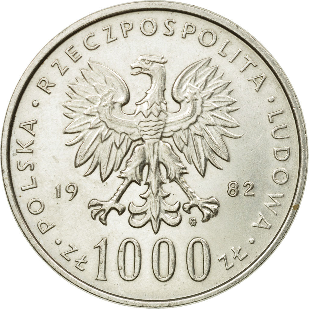 Coin, Poland, 1000 Zlotych, 1982, Warsaw, AU(55-58), Silver, KM:144
