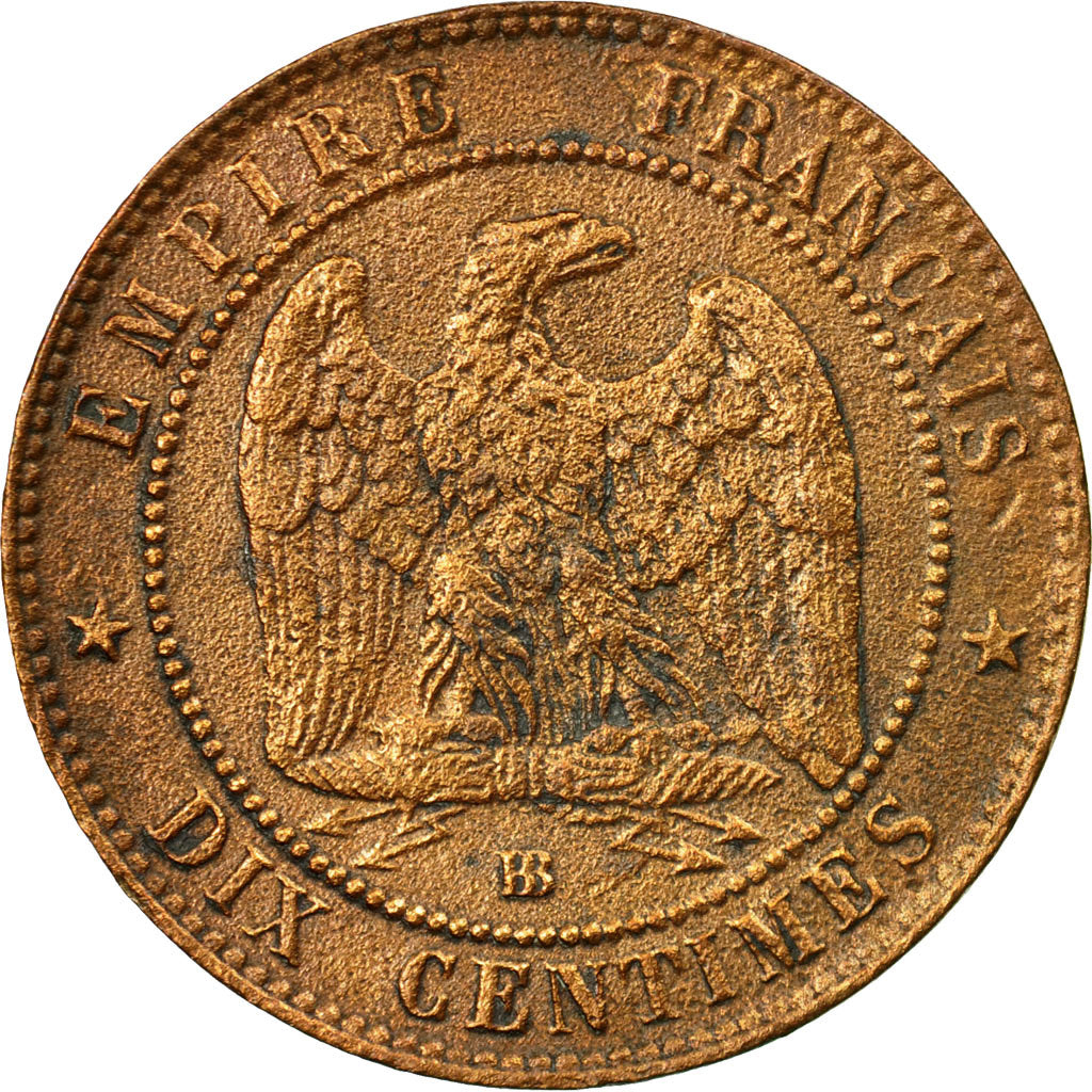 Munten, Frankrijk, Napoleon III, Napoléon III, 10 Centimes, 1854, Strasbourg