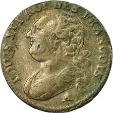 Moneda, Francia, 12 deniers françois, 12 Deniers, 1792, Paris, BC+, Bronce
