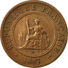 Coin, FRENCH INDO-CHINA, Cent, 1887, Paris, EF(40-45), Bronze, KM:1