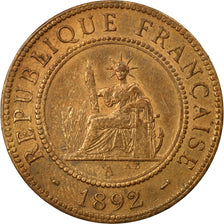 Coin, FRENCH INDO-CHINA, Cent, 1892, Paris, EF(40-45), Bronze, KM:1