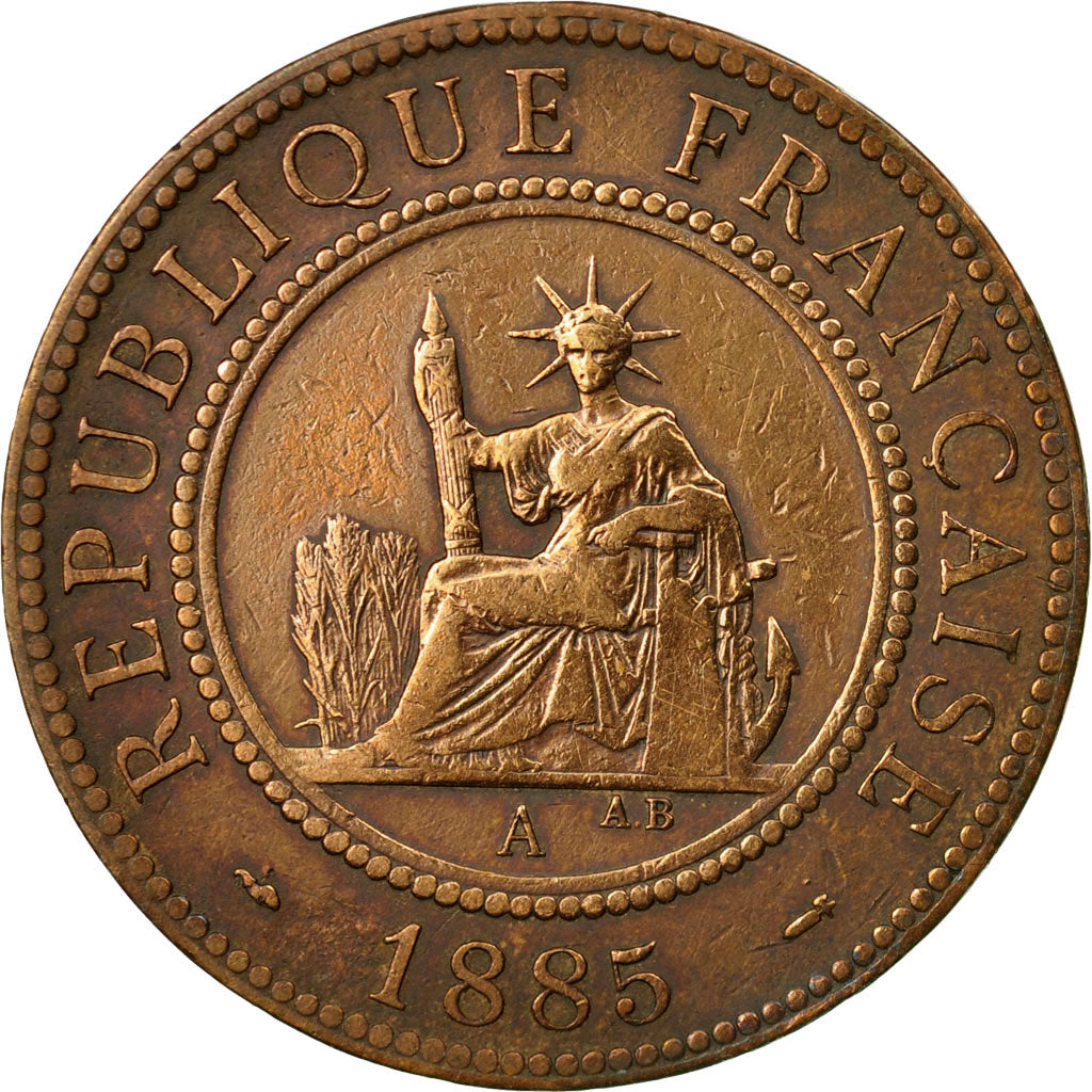 Coin, FRENCH INDO-CHINA, Cent, 1885, Paris, EF(40-45), Bronze, KM:1