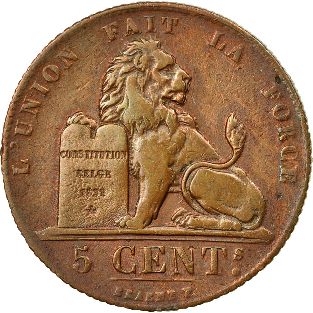 Coin, Belgium, Leopold I, 5 Centimes, 1834, EF(40-45), Copper, KM:5.1