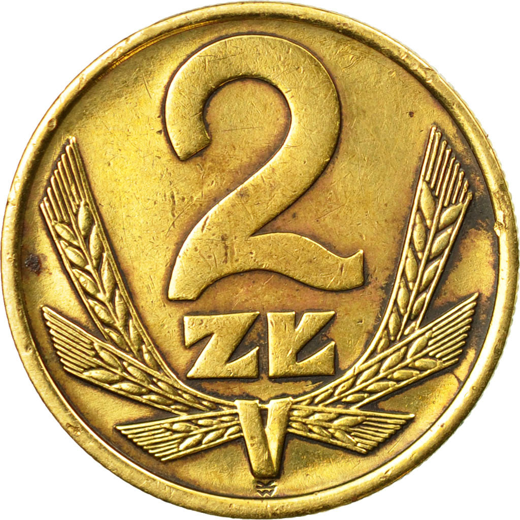 Coin, Poland, 2 Zlote, 1977, Warsaw, EF(40-45), Brass, KM:80.1