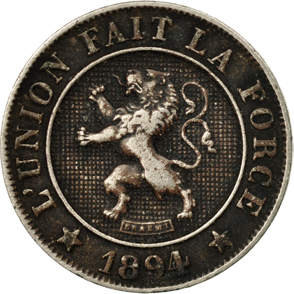Moneta, Belgio, Leopold II, 10 Centimes, 1894, MB+, Rame-nichel, KM:42