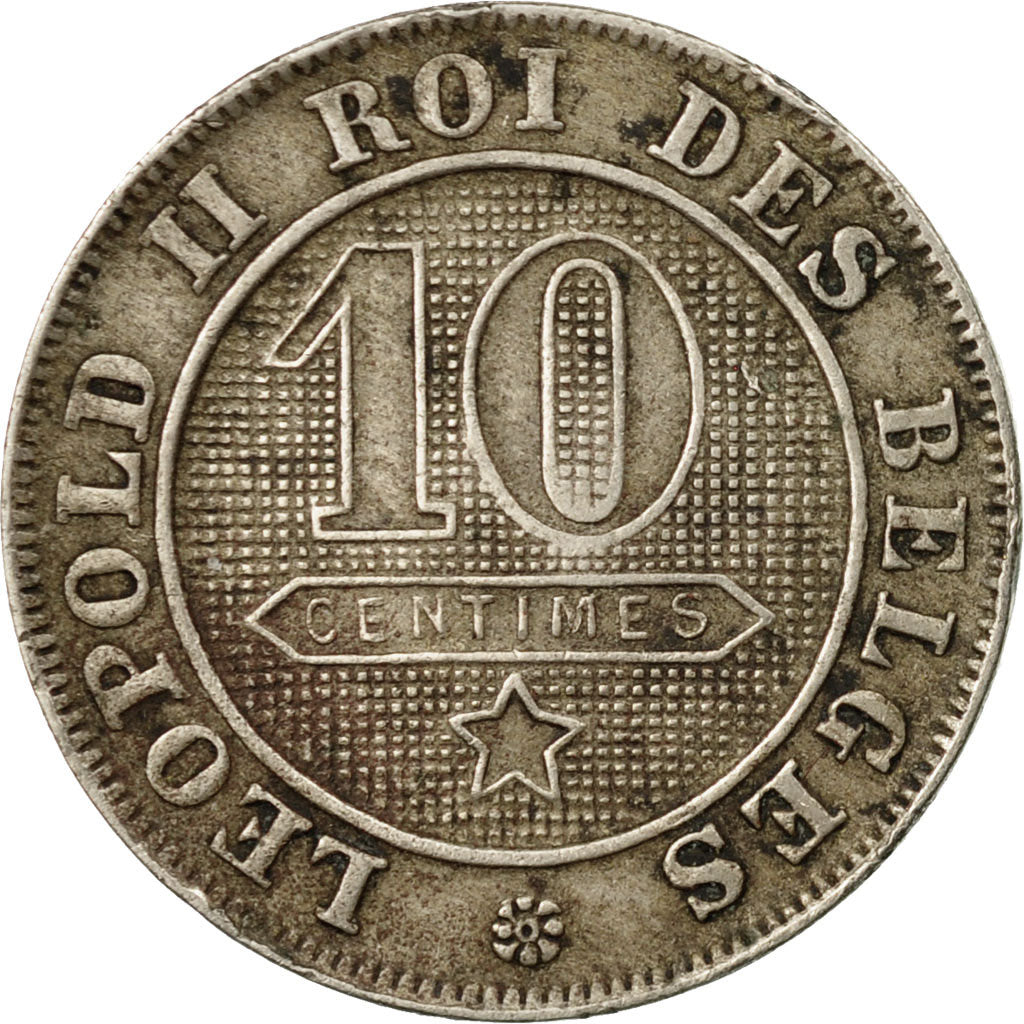 Moneta, Belgio, Leopold II, 10 Centimes, 1894, MB+, Rame-nichel, KM:42