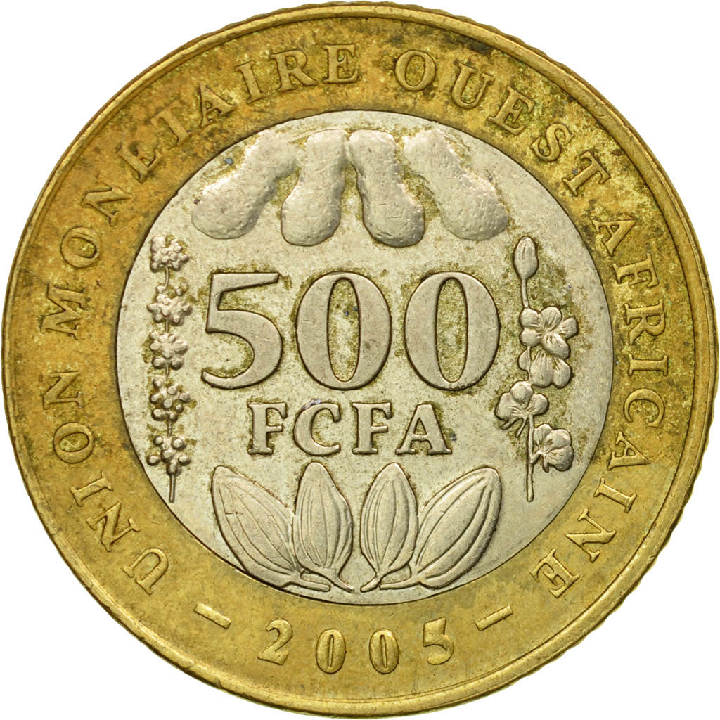 Coin, West African States, 500 Francs, 2005, Paris, EF(40-45), Bi-Metallic