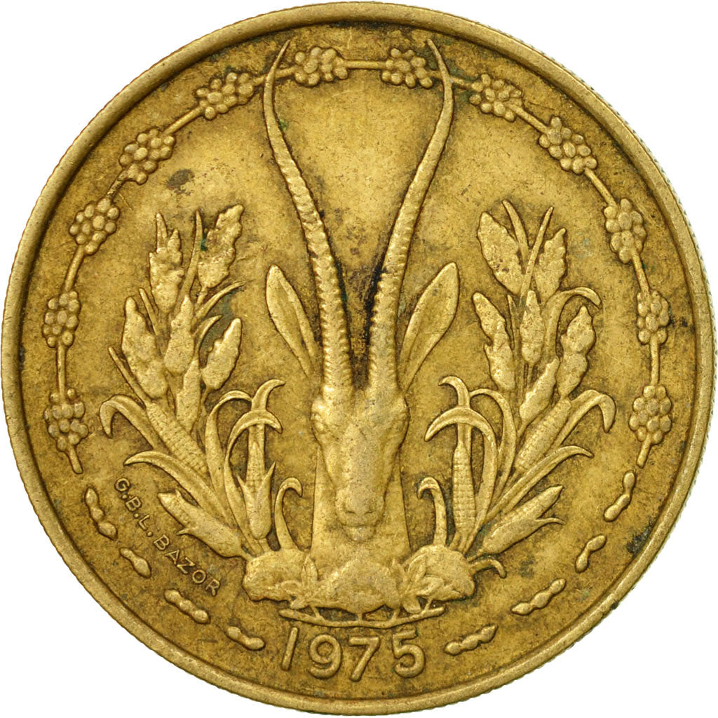 Munten, West Afrikaanse Staten, 25 Francs, 1975, Paris, FR+, Aluminum-Bronze
