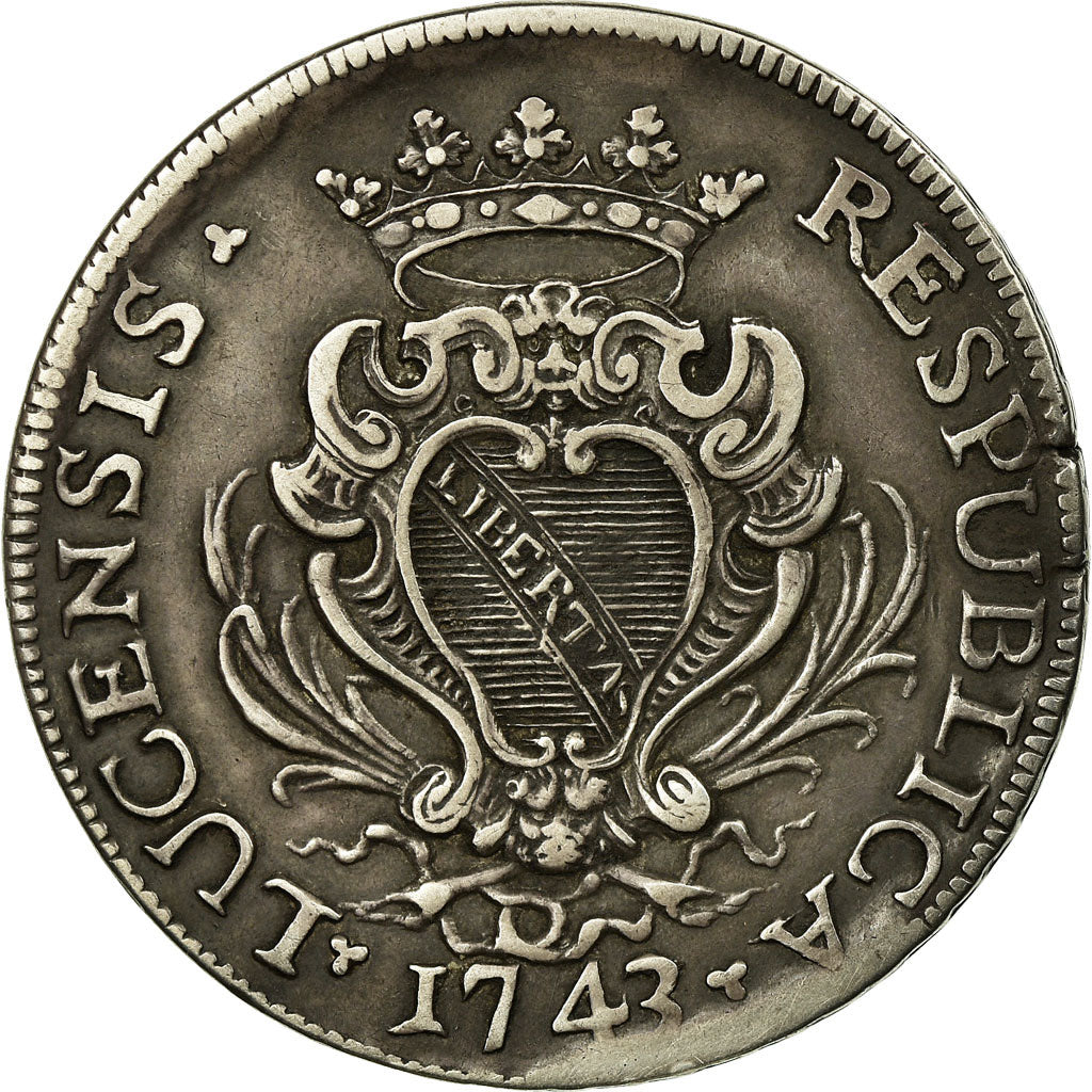 Coin, ITALIAN STATES, LUCCA, Scudo, 1743, EF(40-45), Silver, KM:53
