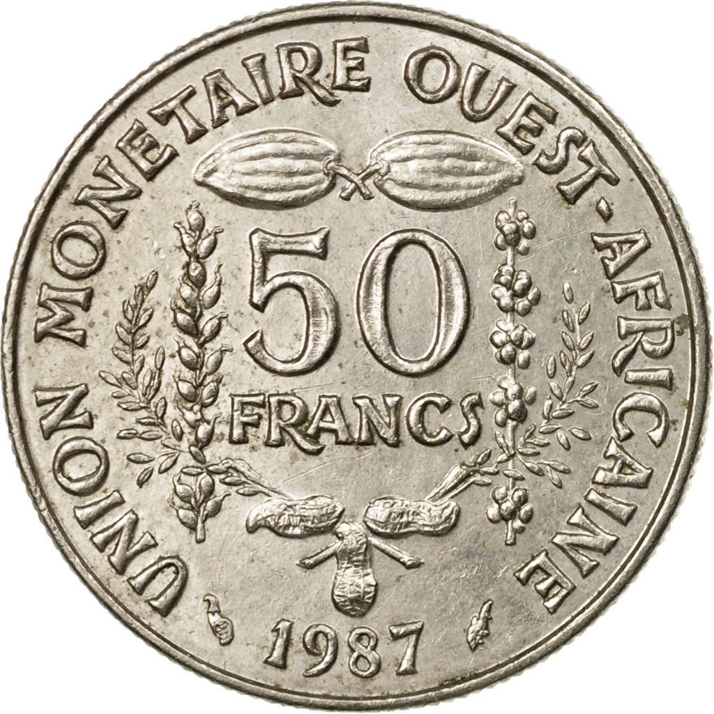 Munten, West Afrikaanse Staten, 50 Francs, 1987, Paris, FR+, Copper-nickel, KM:6