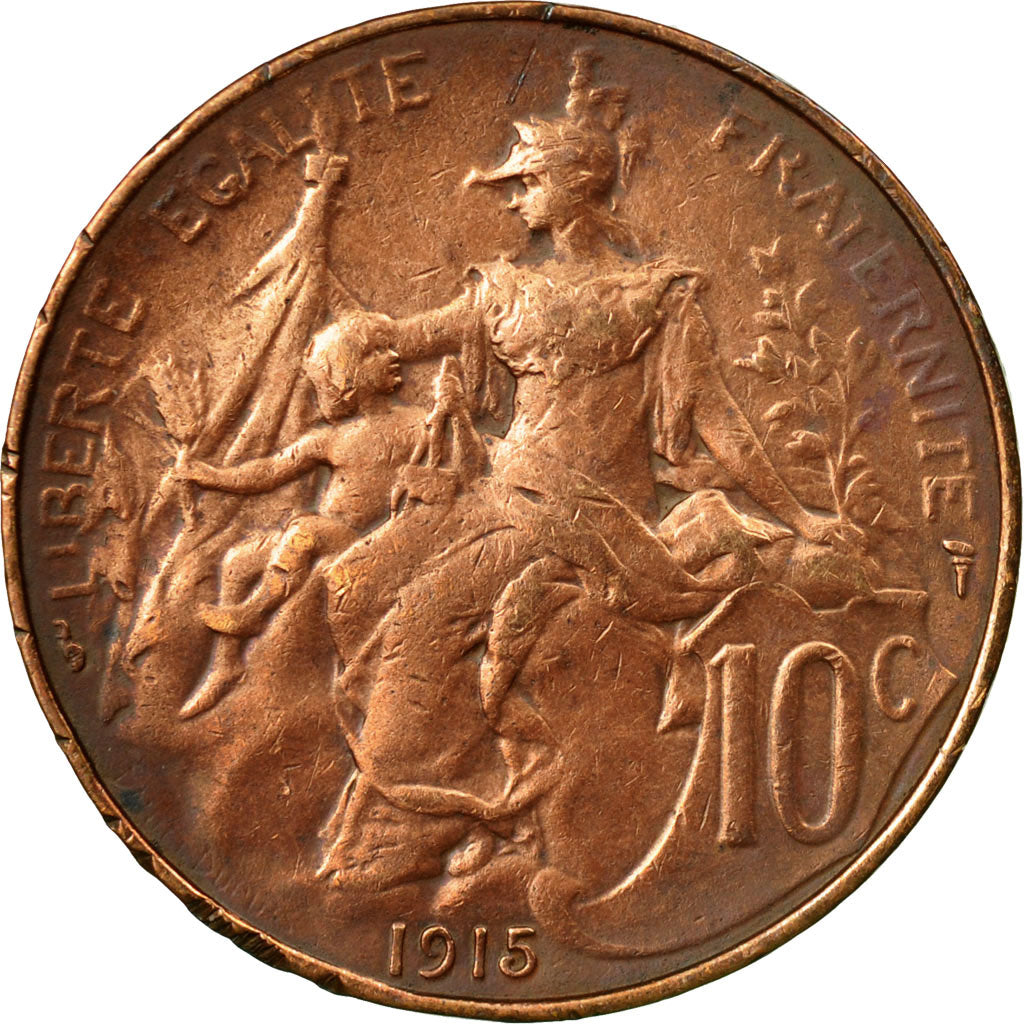 Coin, France, Dupuis, 10 Centimes, 1915, Paris, VF(30-35), Bronze, KM:843, Le