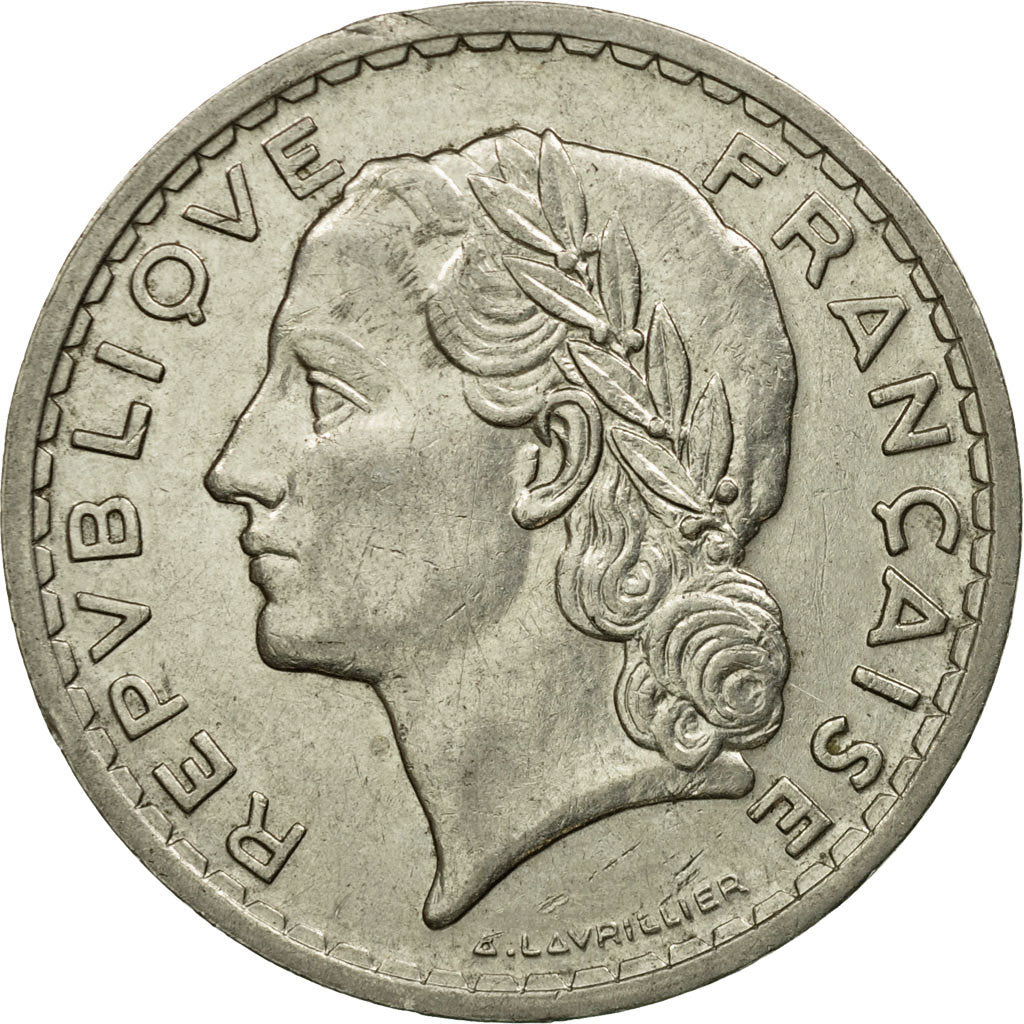 Coin, France, Lavrillier, 5 Francs, 1938, Paris, VF(30-35), Nickel, KM:888, Le