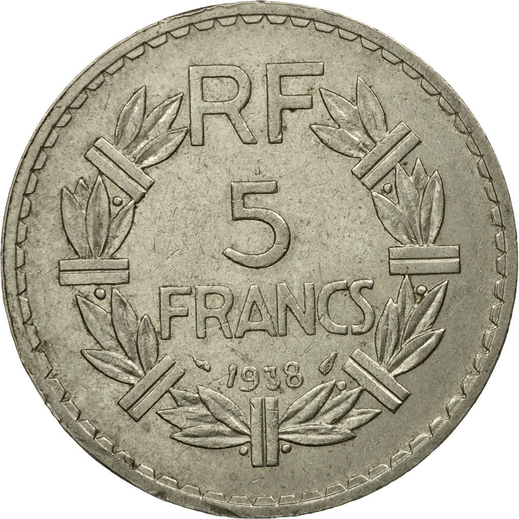 Coin, France, Lavrillier, 5 Francs, 1938, Paris, VF(30-35), Nickel, KM:888, Le