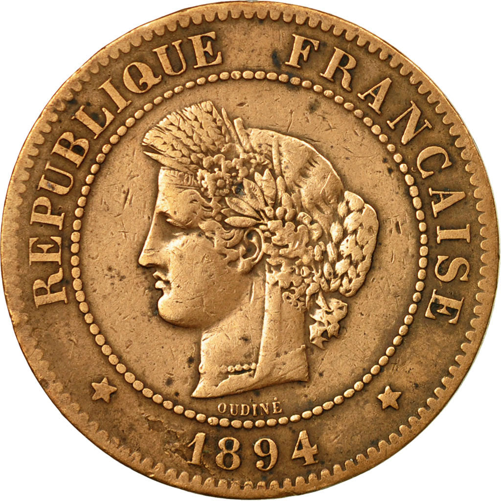 Coin, France, Cérès, 5 Centimes, 1894, Paris, EF(40-45), Bronze, KM:821.1, Le