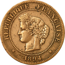 Coin, France, Cérès, 5 Centimes, 1894, Paris, EF(40-45), Bronze, KM:821.1, Le
