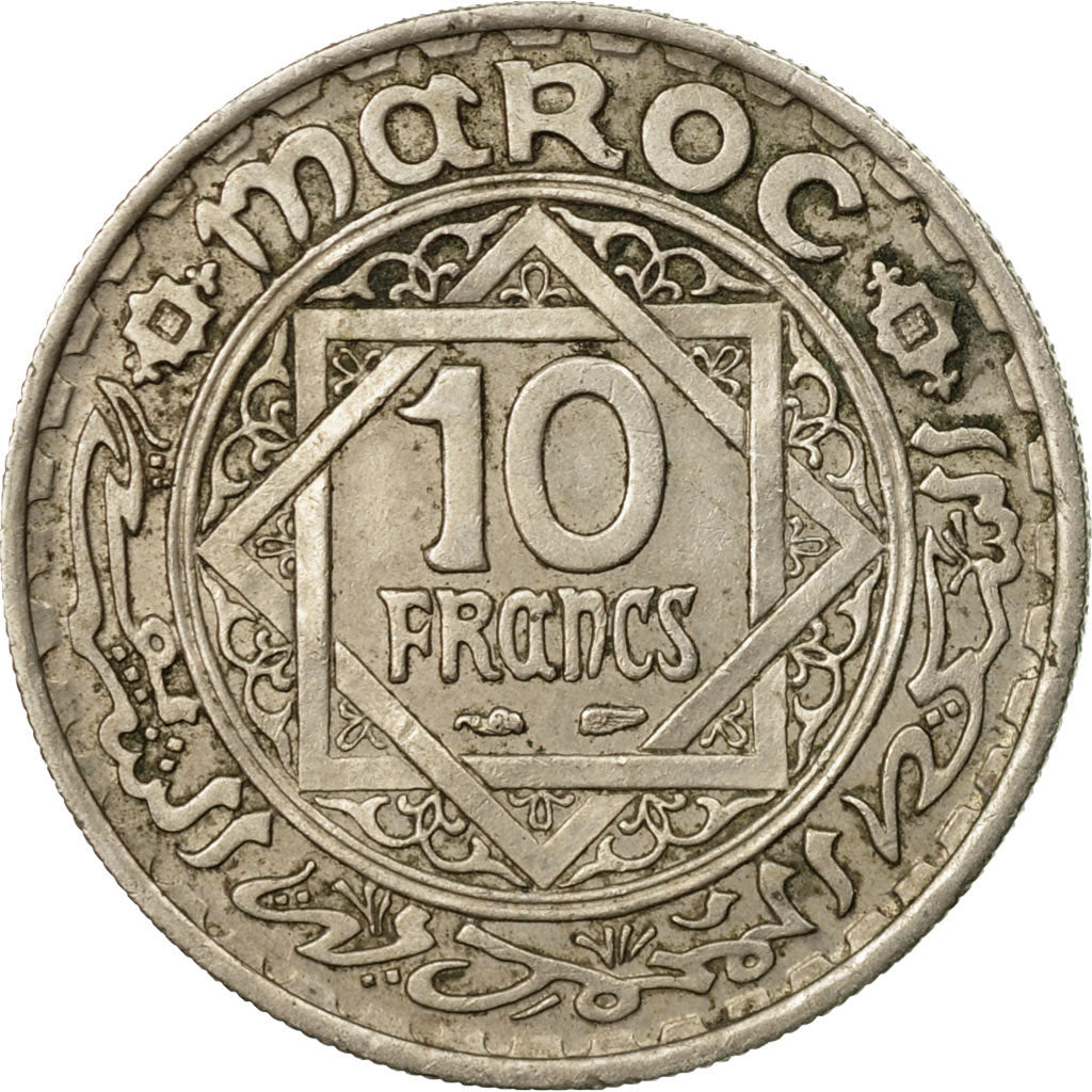 Coin, Morocco, Mohammed V, 10 Francs, 1366, Paris, EF(40-45), Copper-nickel