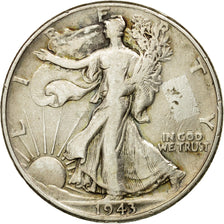 Moneda, Estados Unidos, Walking Liberty Half Dollar, Half Dollar, 1943, U.S.