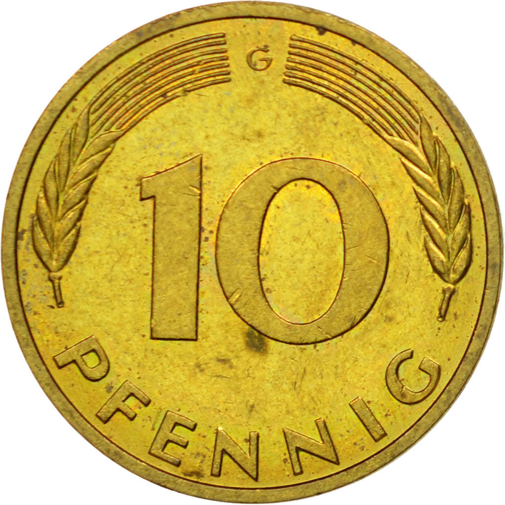 Moneta, GERMANIA - REPUBBLICA FEDERALE, 10 Pfennig, 1991, Karlsruhe, BB, Acciaio