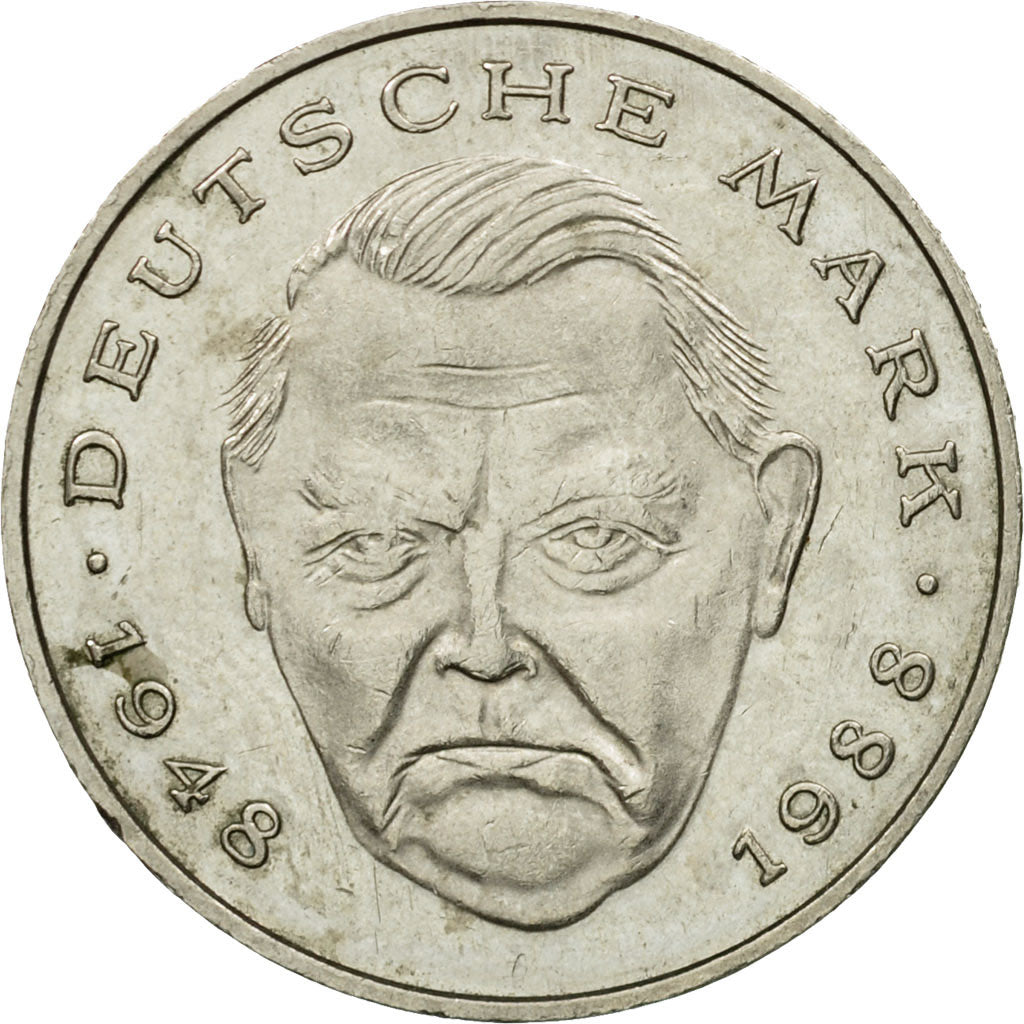 Coin, GERMANY - FEDERAL REPUBLIC, 2 Mark, 1988, Stuttgart, EF(40-45)