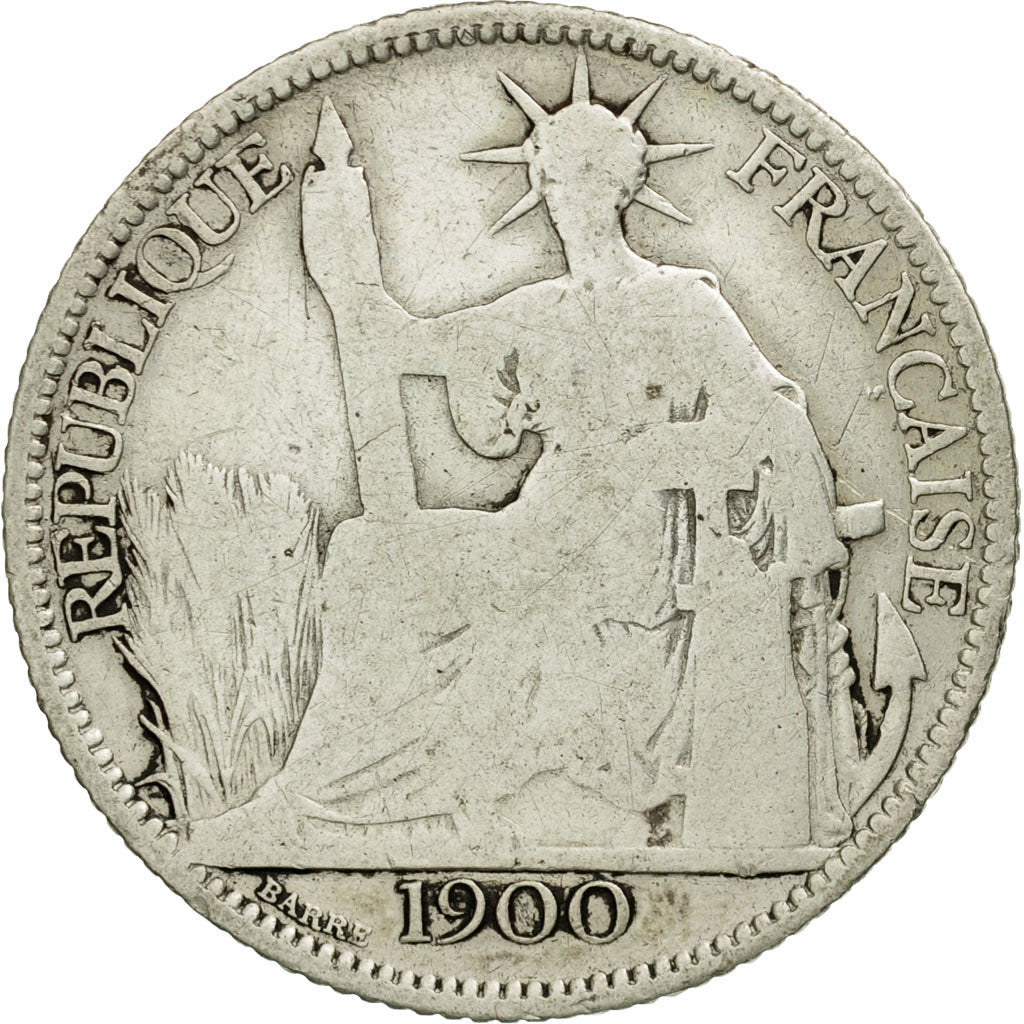 Coin, FRENCH INDO-CHINA, 20 Cents, 1900, Paris, VF(20-25), Silver, KM:10