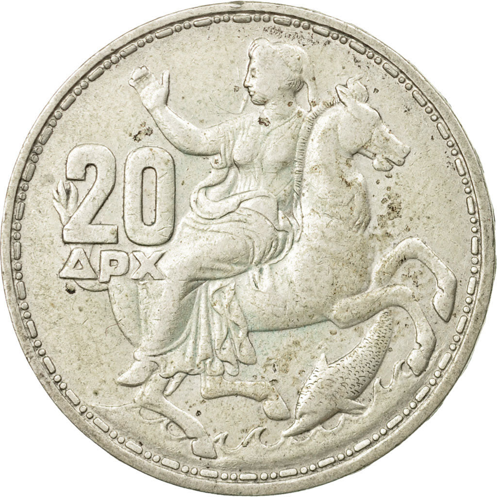 Coin, Greece, Paul I, 20 Drachmai, 1960, EF(40-45), Silver, KM:85
