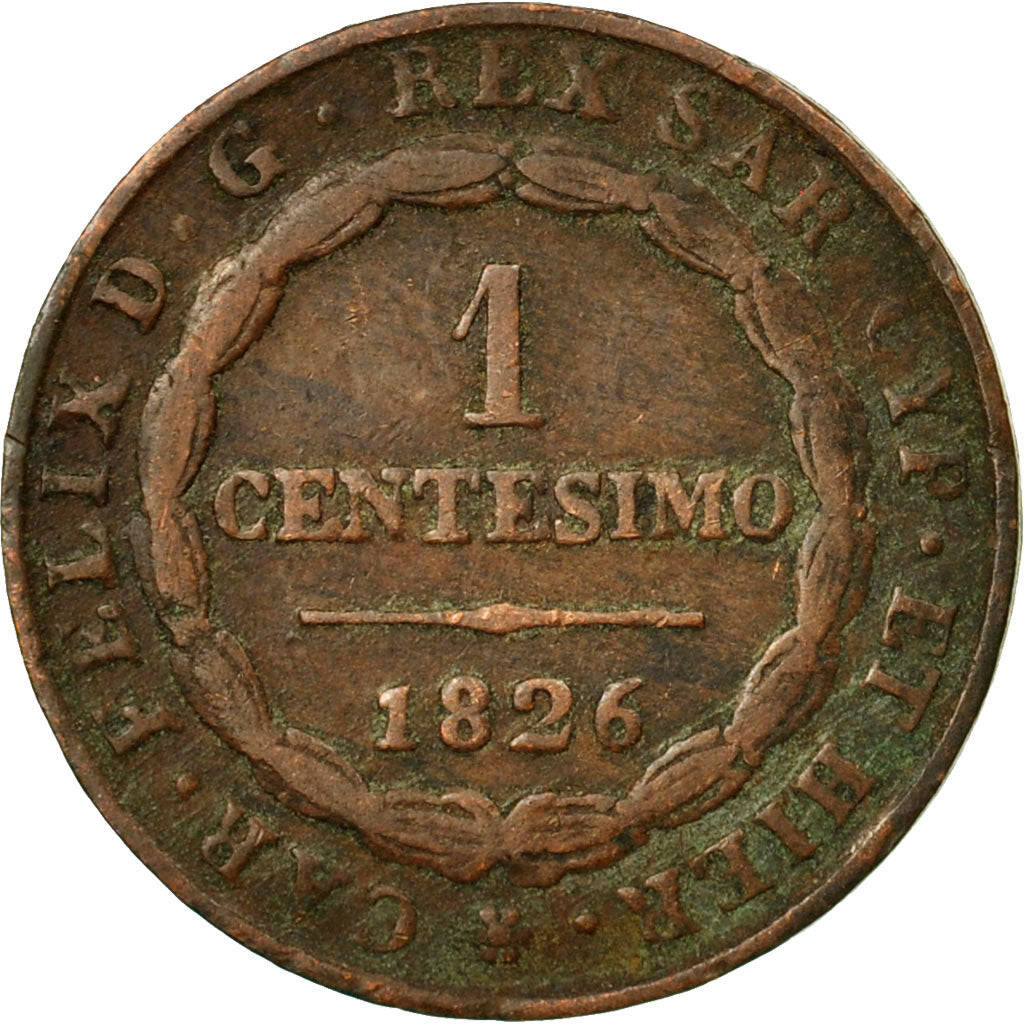 Coin, ITALIAN STATES, SARDINIA, Carlo Felice, Centesimo, 1826, Torino