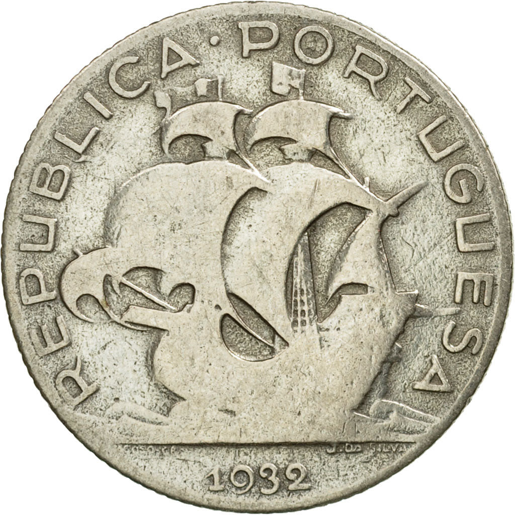 Coin, Portugal, 2-1/2 Escudos, 1932, VF(20-25), Silver, KM:580