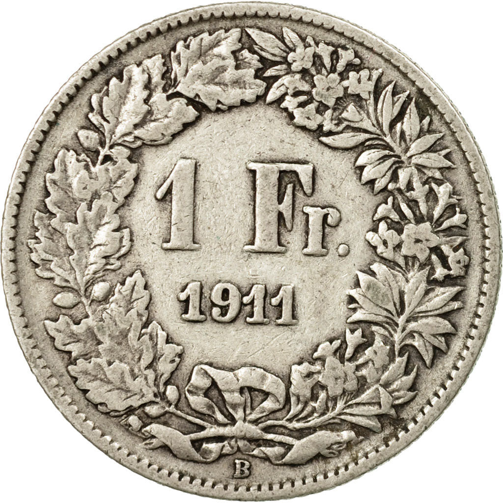 Coin, Switzerland, Franc, 1911, Bern, EF(40-45), Silver, KM:24