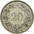 Moneta, Szwajcaria, 20 Rappen, 1938, Bern, EF(40-45), Nikiel, KM:29