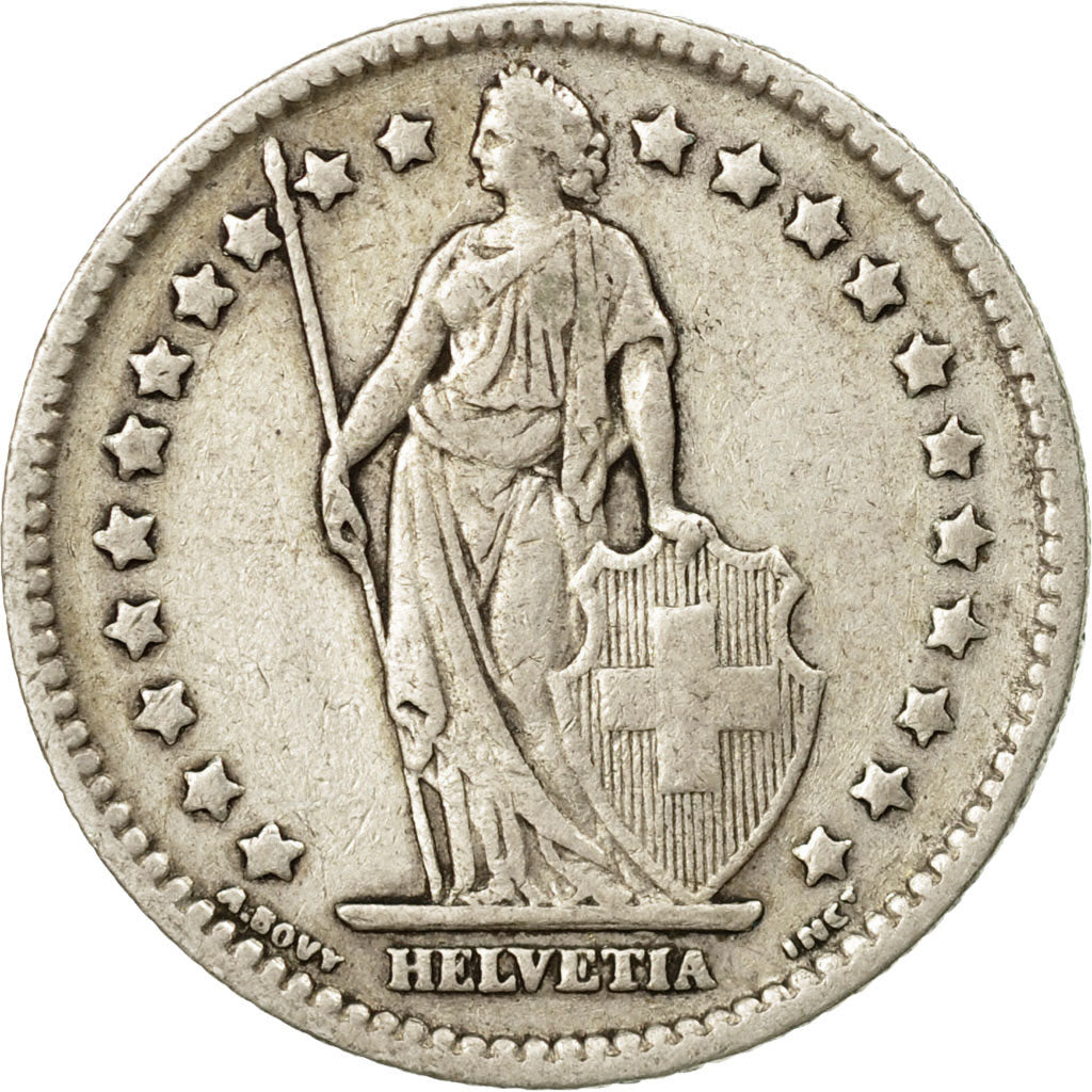 Coin, Switzerland, Franc, 1907, Bern, EF(40-45), Silver, KM:24