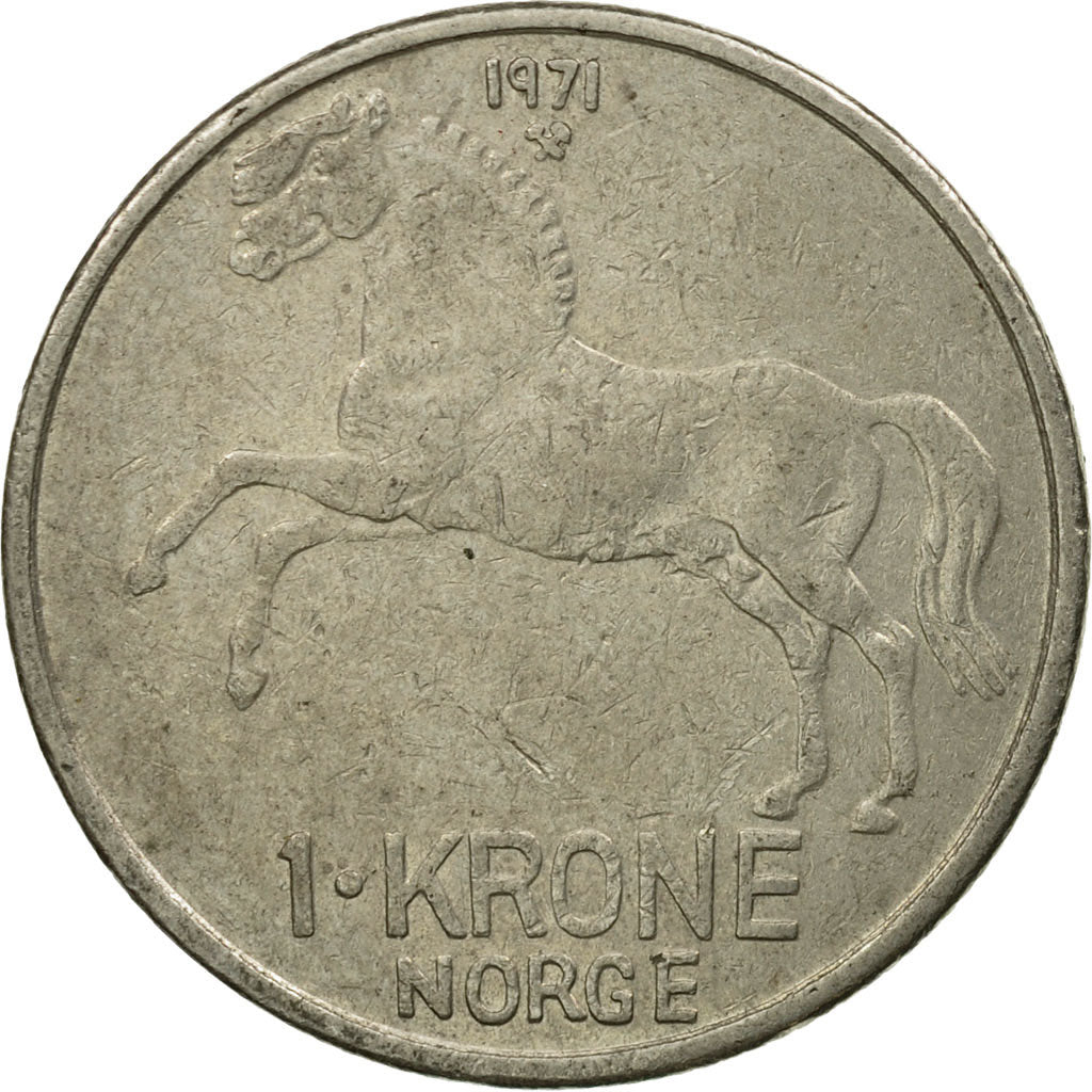 Monnaie, Norvège, Olav V, Krone, 1971, TTB, Copper-nickel, KM:409