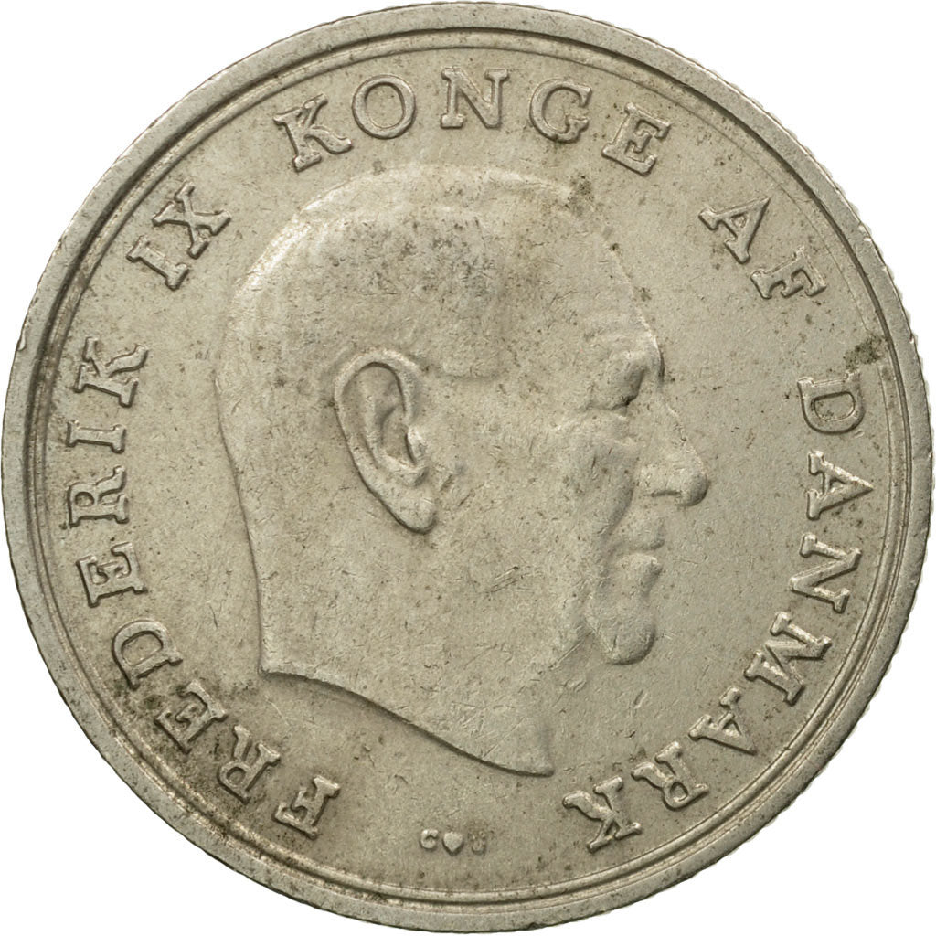 Coin, Denmark, Frederik IX, Krone, 1971, Copenhagen, EF(40-45), Copper-nickel
