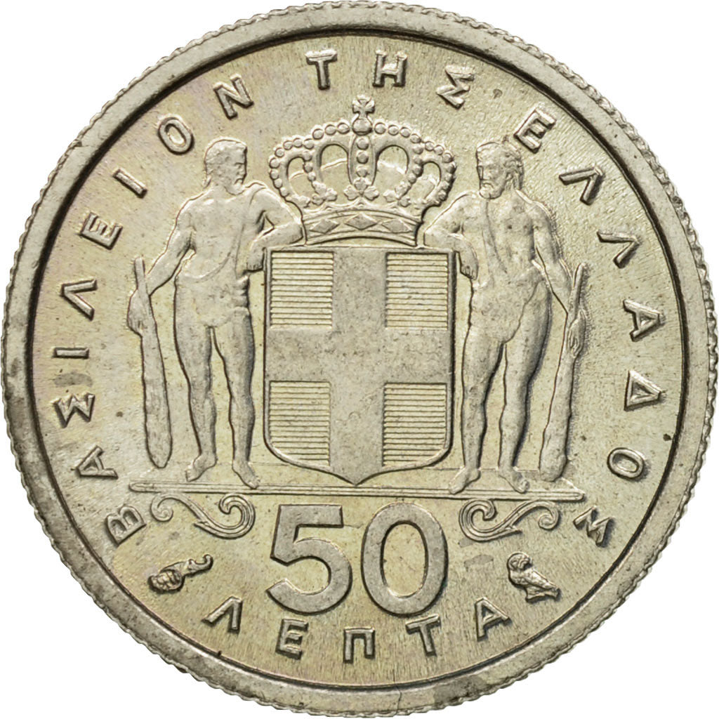 Coin, Greece, Paul I, 50 Lepta, 1962, AU(50-53), Copper-nickel, KM:80