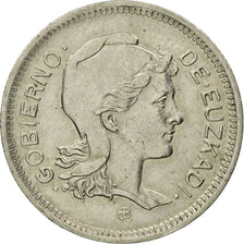 Coin, SPAIN CIVIL WAR, EUZKADI, Peseta, 1937, Brussels, AU(55-58), Nickel, KM:1