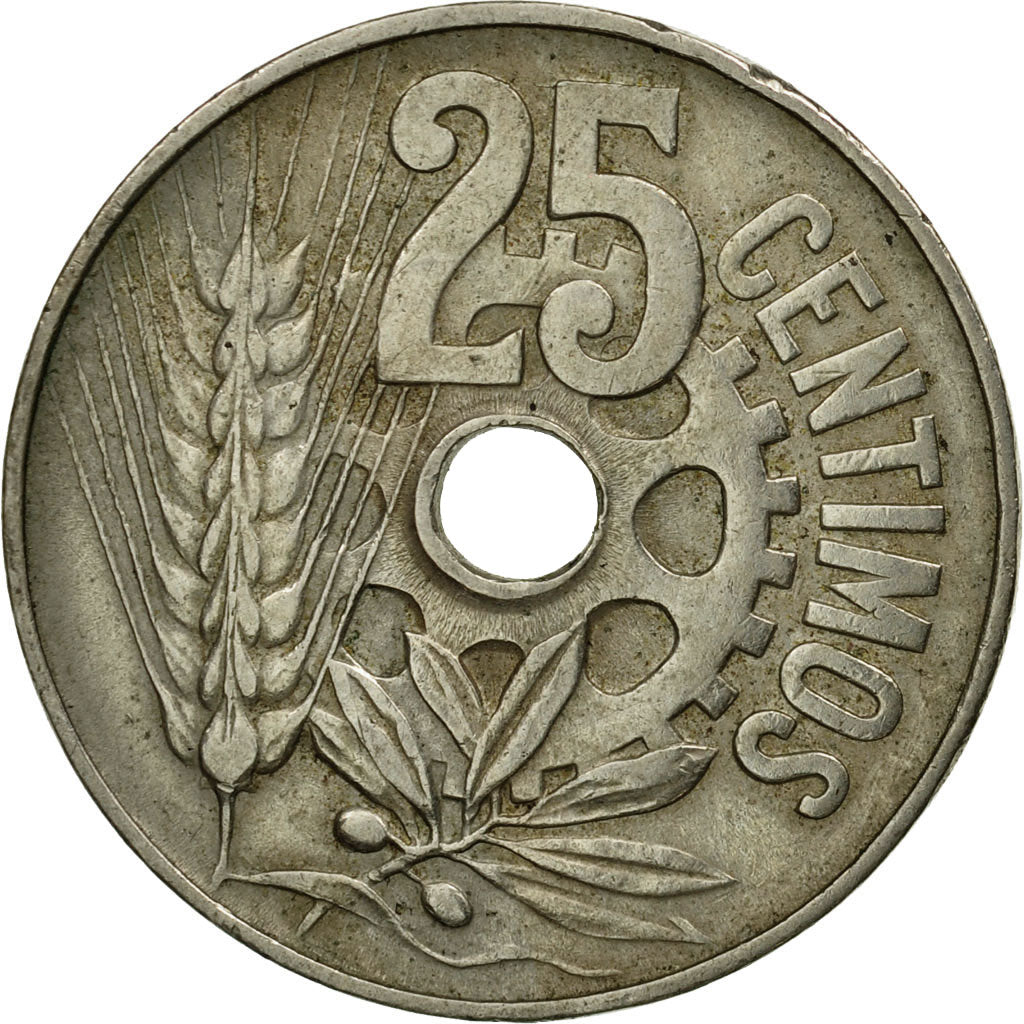 Coin, Spain, 25 Centimos, 1934, Vienna, EF(40-45), Copper-nickel, KM:751