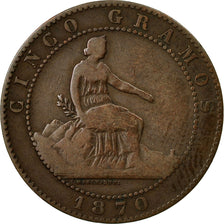 Moneda, España, Provisional Government, 5 Centimos, 1870, Madrid, MBC, Cobre
