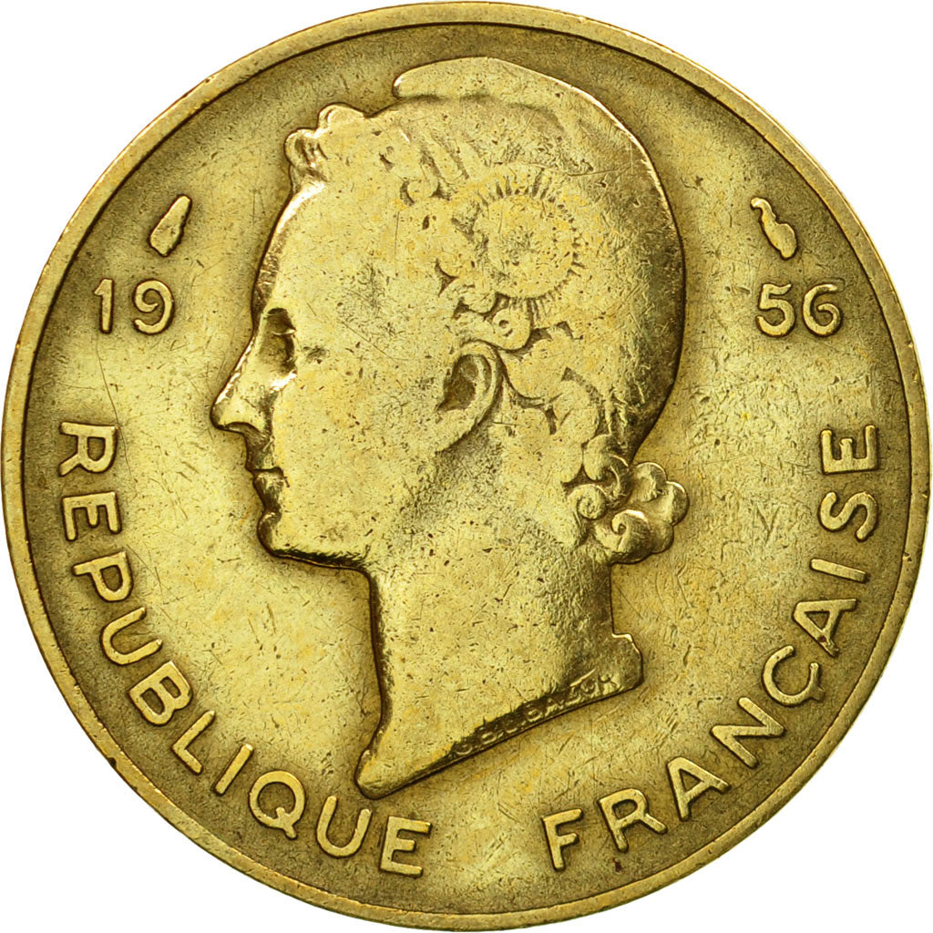 Moneda, África oriental francesa, 10 Francs, 1956, Paris, EBC, Aluminio -