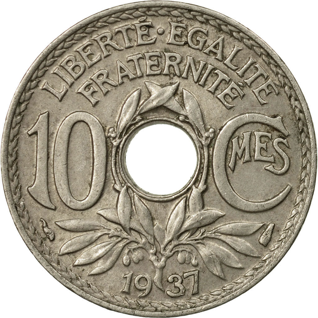 Coin, France, Lindauer, 10 Centimes, 1937, Paris, EF(40-45), Copper-nickel