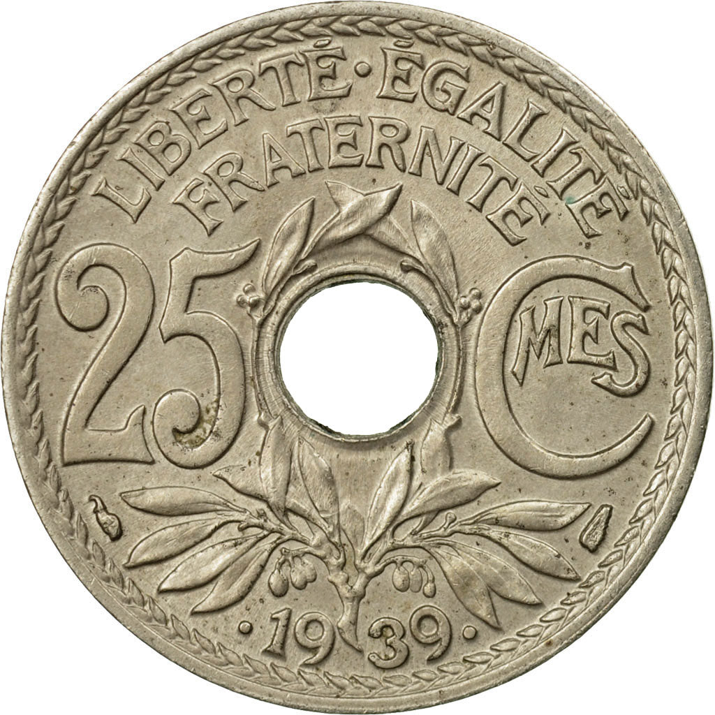 Monnaie, France, Lindauer, 25 Centimes, 1939, TTB, Nickel-Bronze, KM:867b, Le