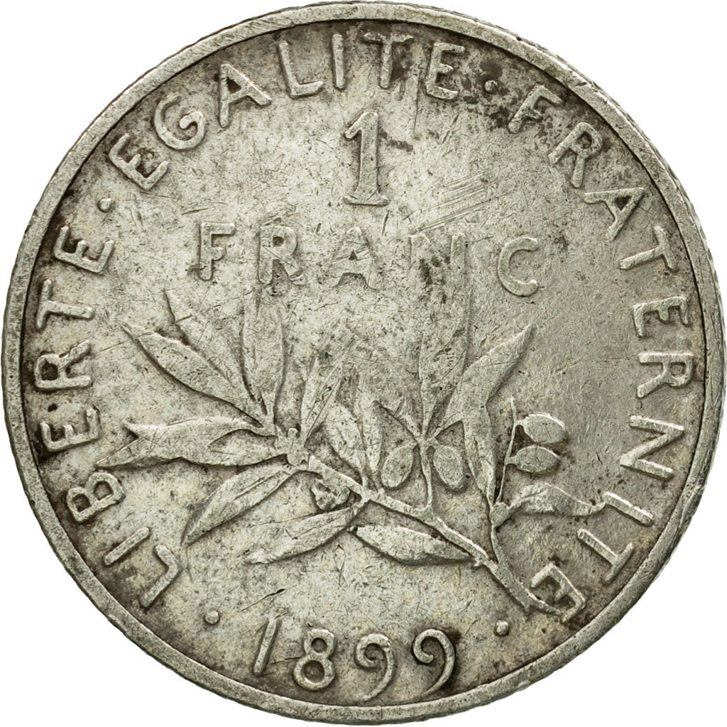Coin, France, Semeuse, Franc, 1899, Paris, VF(30-35), Silver, KM:844.1, Le