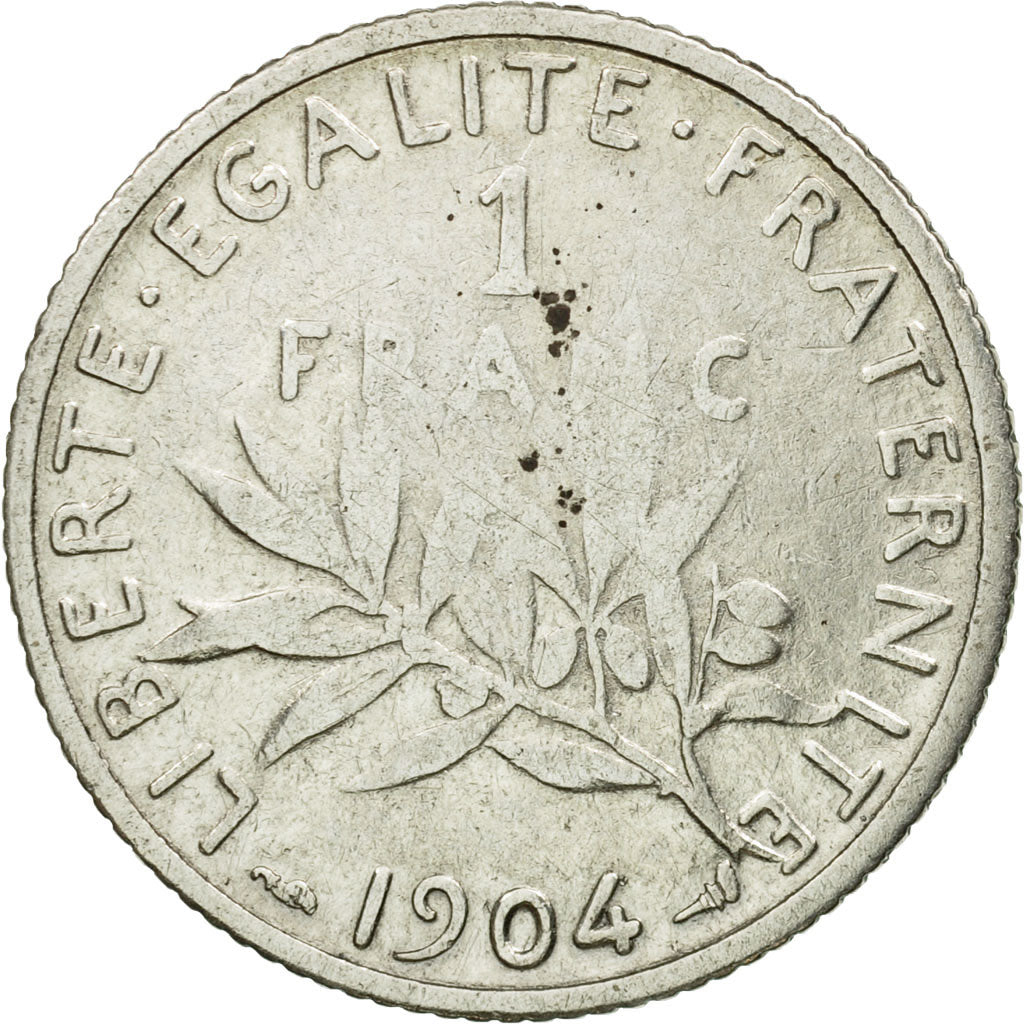 Monnaie, France, Semeuse, Franc, 1904, Paris, TB+, Argent, KM:844.1, Le