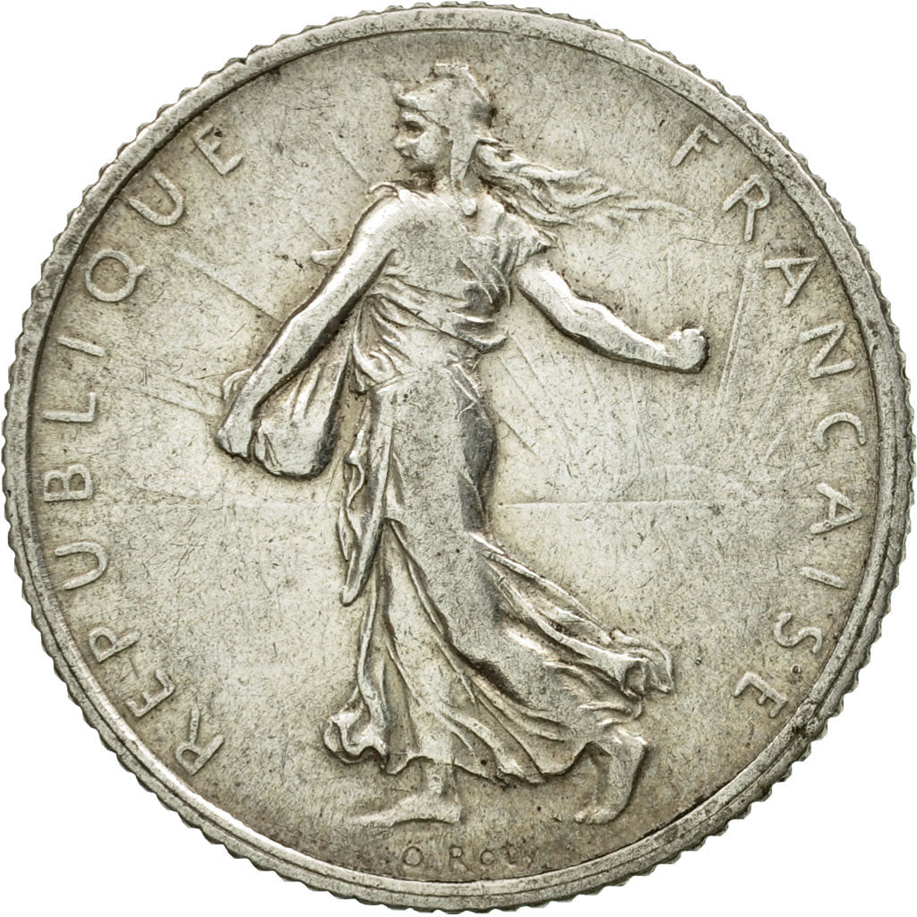 Coin, France, Semeuse, Franc, 1916, Paris, EF(40-45), Silver, KM:844.1