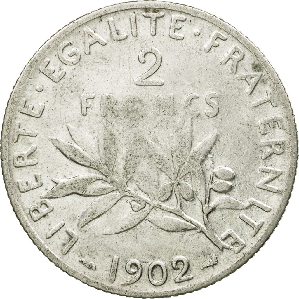 Monnaie, France, Semeuse, 2 Francs, 1902, Paris, TB+, Argent, KM:845.1, Le