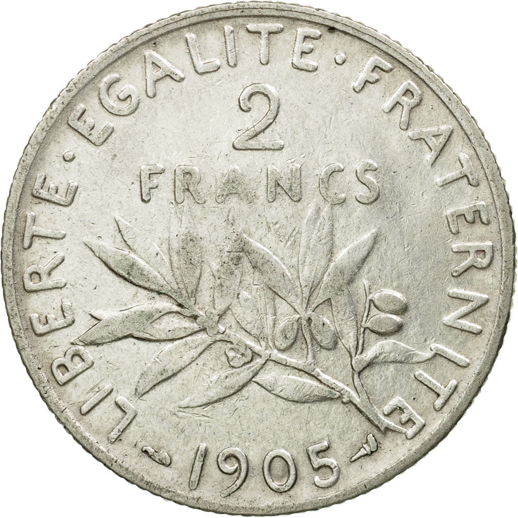 Coin, France, Semeuse, 2 Francs, 1905, Paris, VF(30-35), Silver, KM:845.1, Le